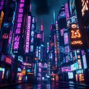 vivid neon melodies blend with pulsing futuristic rhythms