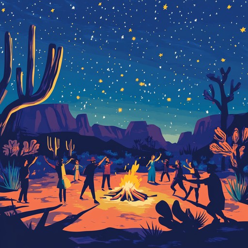 An instrumental piece capturing the exuberant spirit of a middle eastern festival, featuring energetic percussion and soaring melodies that invite listeners to dance under the desert stars.