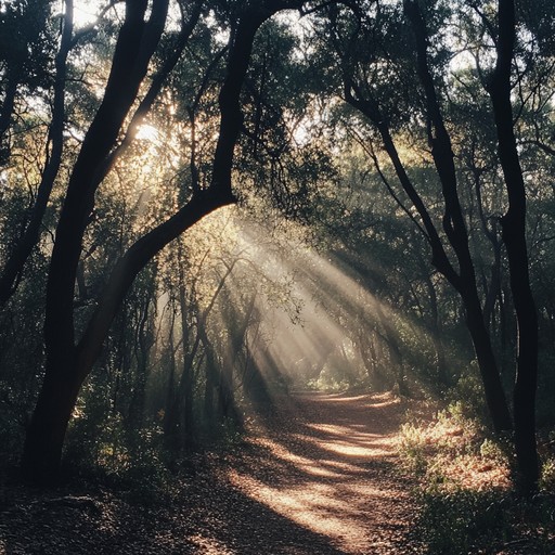 A soothing track featuring harmonious harp music intertwined with the subtle sounds of nature. The piece emulates a peaceful stroll through an ancient forest, evoking a sense of calmness and connection with the earth.