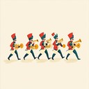 a lively, intense march of toy soldiers going to battle