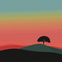 a gentle country tune invoking peaceful, rural landscapes at sunset.