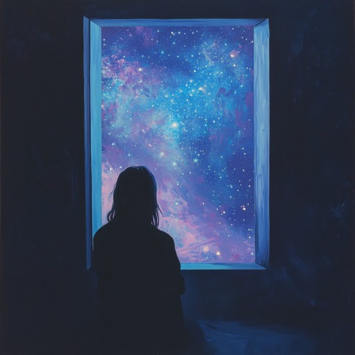 This instrumental piece captures the essence of an intimate journey through cosmic realms. Ethereal synths and delicate melodies intertwine to create an otherworldly atmosphere, evoking feelings of dreaminess and introspection. The track blends lo fi bedroom production with celestial soundscapes, transporting the listener to a serene space between reality and the stars.