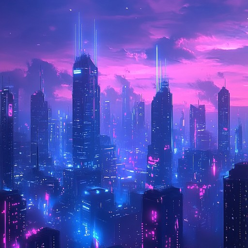 A hauntingly beautiful cyberpunk piece using retro synths to evoke both melancholy and hope, set against a backdrop of neon lit cityscapes and digital futures. The track seamlessly blends modern electronic elements with nostalgic motifs, creating a bittersweet journey through time and space.