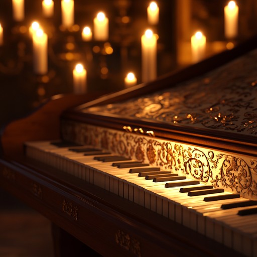 An exquisite baroque instrumental featuring delicate harpsichord motifs entwined with string harmonies, evoking the sophistication of royal courts.