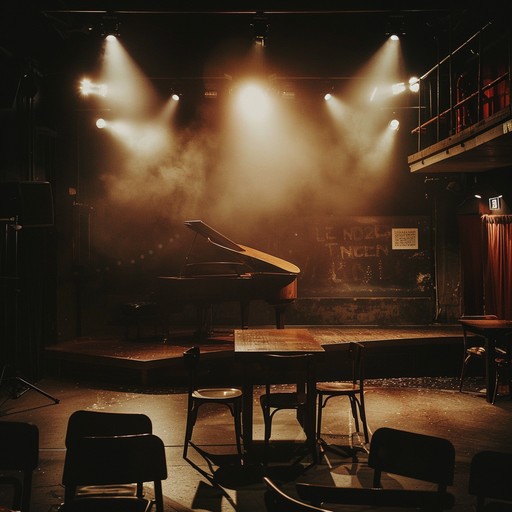 A soft and dreamy cabaret tune set in a smoky speakeasy. Smooth melodies from the piano evoke a sense of calm and nostalgic ease, transporting listeners to an intimate evening scene filled with relaxation and gentle charm.