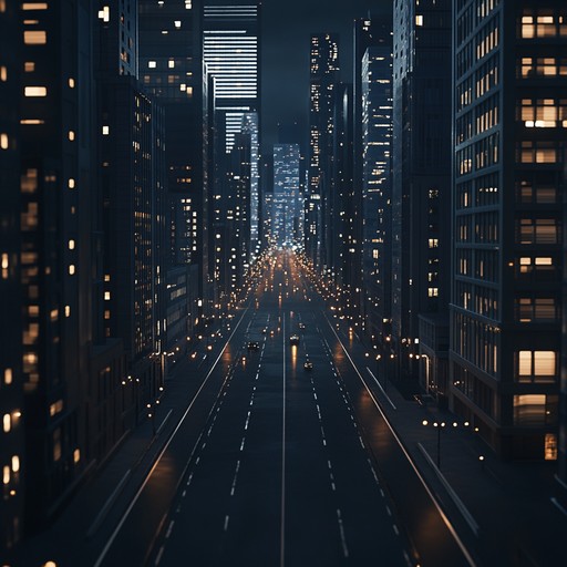 Experience a tranquil journey through a quiet urban landscape at night, where calming basslines and ambient synths create a peaceful, reflective atmosphere.