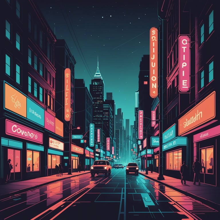 This track captures the essence of a vibrant nightlife with its strong beats and fluid synthesizer melodies that carry the listener through a scene of city lights and late night adventures. The arrangement is built around a groove that is both catchy and sophisticated, providing a soundtrack for the bustling, eclectic city life.