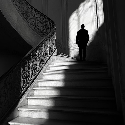 This piece captures the essence of a shadowy figure that slowly envelops an old, dilapidated mansion with suspense and a chilling presence. The haunting atmosphere is enhanced by eerie distant echoes and subtle sound of creeping shadows, creating an intense soundscape that drags the listener deeper into the abyss of the unknown.