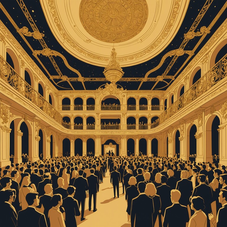 This instrumental music piece evokes the atmosphere of a modern regal ceremony where majestic strings and a hypnotically groovy bass come together to create a sound fit for kings and queens. The composition combines classical influences with modern funk to celebrate majesty with a twist of fun, embodying the allure and grandeur of royalty while keeping listeners engaged with rhythmic beats and vibrant undertones.