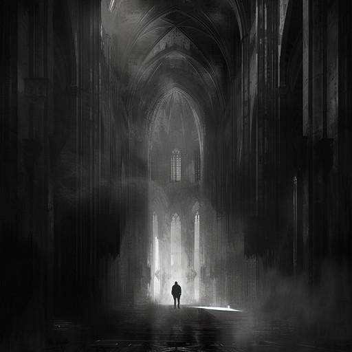 A sinister and ethereal gothic instrumental piece that evokes the eerie atmosphere of a dark, ancient cathedral. Ghostly whispers and chilling echoes reverberate through the cavernous halls, accompanied by ominous organ tones, tolling bells, and melancholic strings. The composition slowly builds in intensity, creating a sense of impending doom and otherworldly presence.