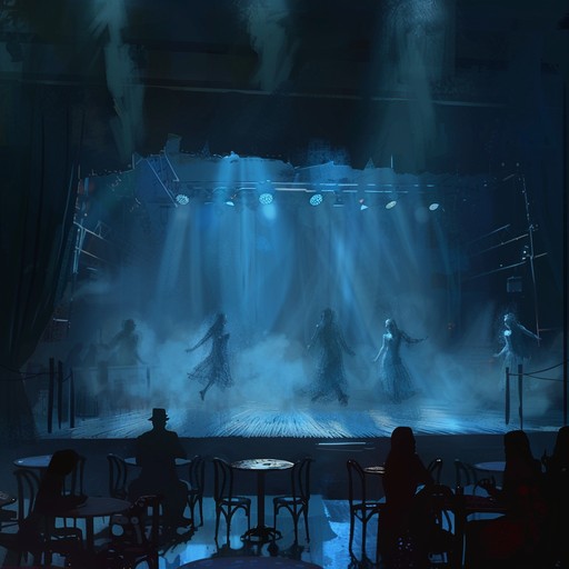 An exhilarating instrumental piece that combines the lavish elegance of cabaret with dark, haunting melodies. The track features dramatic piano riffs and orchestral elements, creating a sense of eerie grandeur and theatrical suspense. Perfect for a gothic or burlesque themed setting, invoking images of shadowy figures and ghostly apparitions dancing across a moonlit stage.