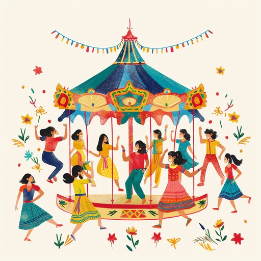 This energetic folk song features vibrant accordion melodies and lively rhythms, transporting listeners to a joyful village celebration filled with playful dances and cheerful moments