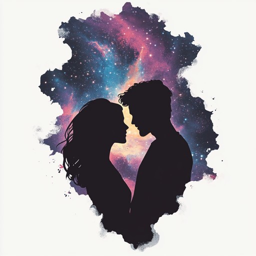 An evocative futuristic ballad with sweeping synths and emotional melodies, narrating an epic interstellar romance across galaxies. The music blends spacey electronic elements with heartfelt melodic progressions, creating a mesmerizing soundscape that envelops the listener in a cosmic love tale.