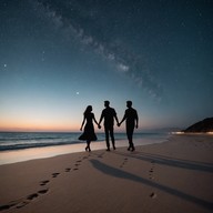 dance under stars, soft sand beneath feet