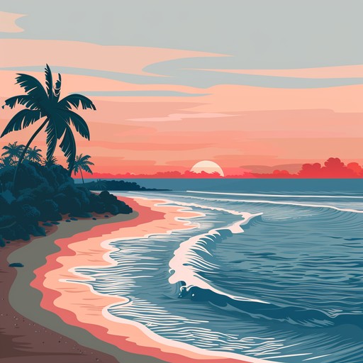 Imagine a serene tropical beach at sunset, steel drums playing softly in the background, invoking feelings of nostalgia and warmth from past vacations. A tranquil yet bittersweet ambiance that takes you back to cherished moments.