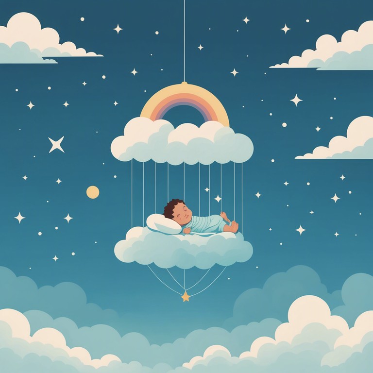 Imagine a soothing melody that acts as a gentle guide through the mystical realm of dreams, encouraging deep sleep and sweet dreams, using the delicate tones of a music box.