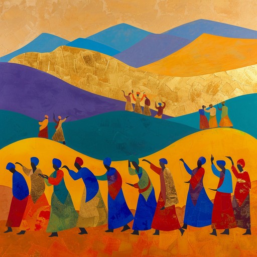 Vibrant and driving rhythms echo through this lively instrumental piece, blending traditional middle eastern melodies with modern dance beats. The music evokes the imagery of a caravan journey across vast desert landscapes, filled with excitement and movement. It's a celebration of cultural fusion and the spirit of adventure.