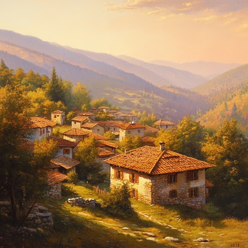 Picture a peaceful summer day in a small bulgarian village, with the warmth of the sun illuminating the picturesque landscape. The tranquil sound of the chalga melody, driven by a traditional accordion, invites listeners to unwind and revel in the serene atmosphere. This instrumental piece gently blends balkan influences with a modern touch, providing an idyllic escape from daily life.