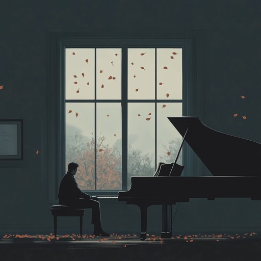 An instrumental classical piece featuring a haunting piano melody intertwined with solemn strings, capturing the essence of solitude and introspection. The composition progresses through delicate crescendos and diminuendos, painting a soundscape of lost memories and lingering emotions.