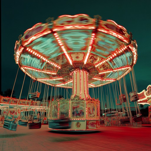 Eerie and unsettling soundscape with distorted calliope and creepy ambient effects, creating a surreal nightmare carnival experience evocative of twisted fairgrounds