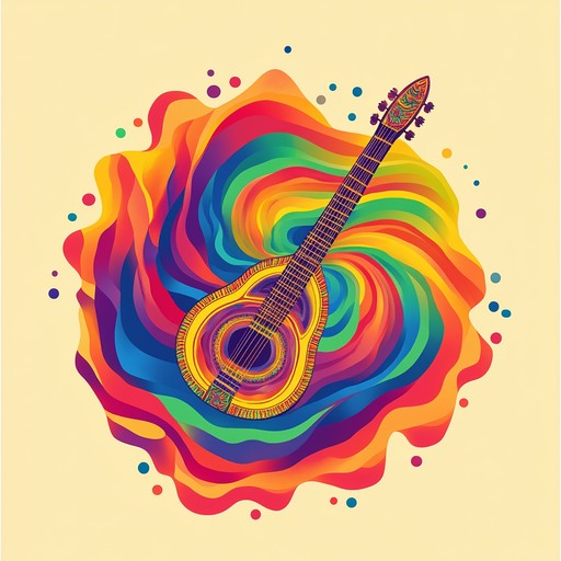 An exhilarating instrumental piece that combines upbeat, colorful melodies with psychedelic harmonies, creating a joyful and immersive experience. The sitar leads the charge with swirling riffs, backed by layers of sound that evoke images of dancing colors and boundless happiness. Listeners are taken on a vibrant journey through soundscapes filled with wonder and exuberance.