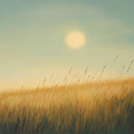 Picture a peaceful afternoon on a sunlit prairie. The gentle plucking of a single acoustic guitar mingles with the soft rustling of grasses in a warm breeze. The melody drifts lazily, evoking images of wide open spaces and endless blue skies, offering a sense of calm and serene beauty.