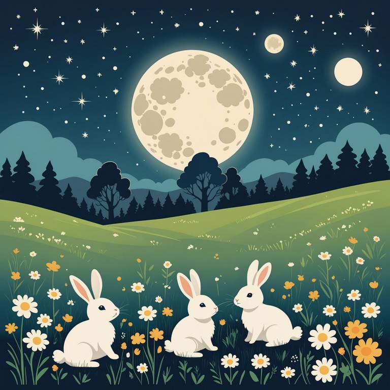 A dreamy escape into a world where plush bunnies come to life and prance under the moonlight. The gentle melody mimics the soft hopping of bunnies in a fantastical midnight garden, offering soothing rhythms to lull children into sleep.