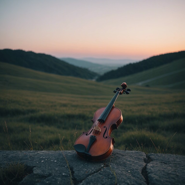 A soft, subtle string composition resembling whispers in the wind, capturing the essence of solitude and longing in a placid, serene environment.