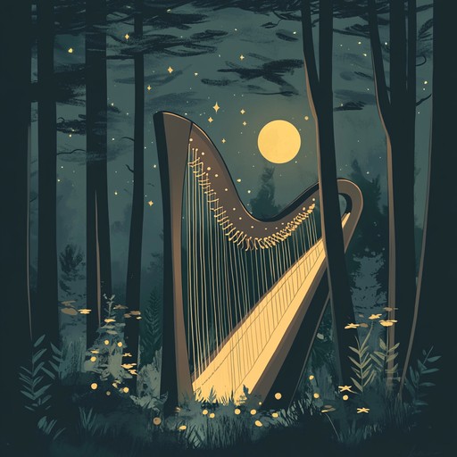 An instrumental harp piece that softly envelops the listener in a magical night, invoking feelings of intimacy and wonder beneath a starlit sky