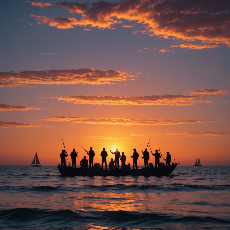 Echoes of the ocean provides an uplifting listening experience with accordion melodies that stimulate feelings of pride and tradition among the crew, stimulating imagery of sailors working in unison against the vast, open sea.