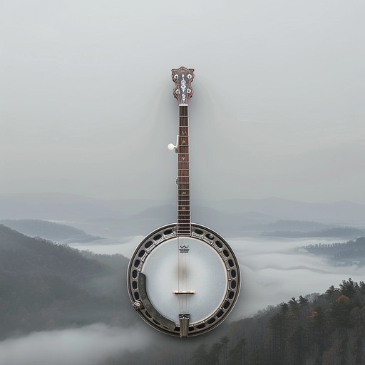 Imagine a journey through fog-covered appalachian mountains with the crisp sound of a banjo leading the way, evoking the spirit of early american settlers and the vast, untamed landscapes of rural america.