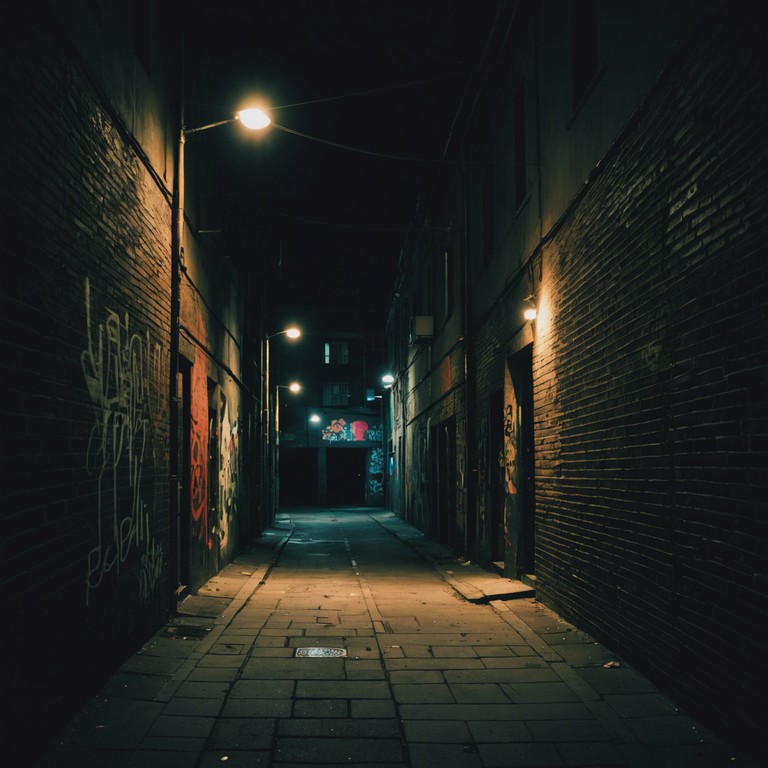 A fusion of hardcore rap vocals and the gritty, distorted guitars typical of grunge creates a dark, urban soundtrack. The soundscape is filled with aggressive rhythms and a sense of rebellion, reflecting the underbelly of city life. Lyrics, though absent, are suggested by haunting, combative instrumentals.