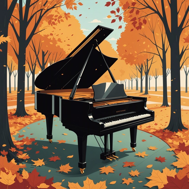 This instrumental brings a reflective yet whimsical atmosphere, combining soft piano notes with the rich tapestry of fall's essence in a playful, nostalgic manner, perfect for reminiscing on gentle autumn days.