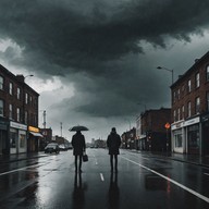 melancholic beats under stormy skies