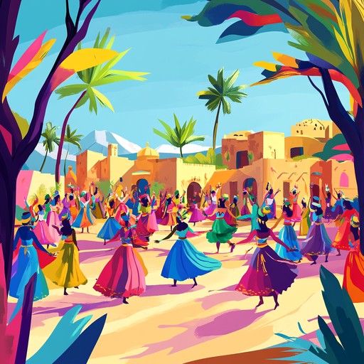 Immerse in a jubilant middle eastern festival with an uplifting rhythm, mesmerizing melodies, and vibrant energy. Perfect for celebrations and gatherings.