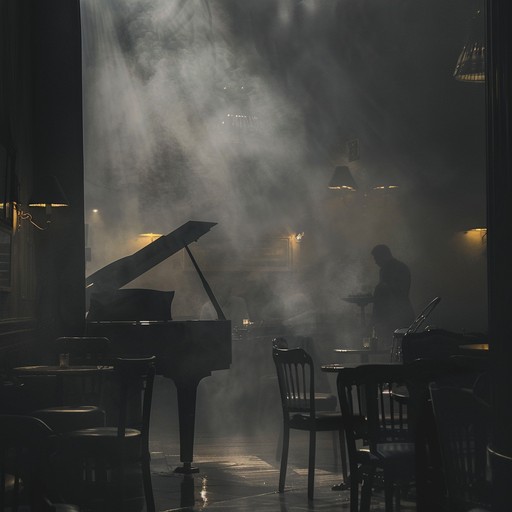 Create an unnerving ambiance with jazz patterns weaving through fog. Mysterious chords and unsettling saxophone echoes intensify the ghostly atmosphere.