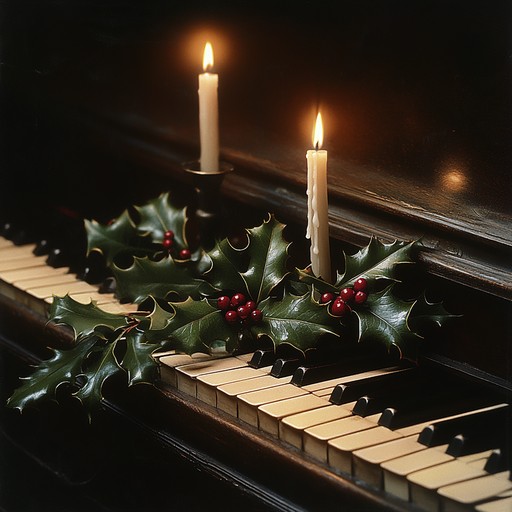 A serene instrumental piece featuring gentle piano that evokes the tenderness of romantic moments shared during snowy holiday evenings, filling listeners with warmth and nostalgic joy