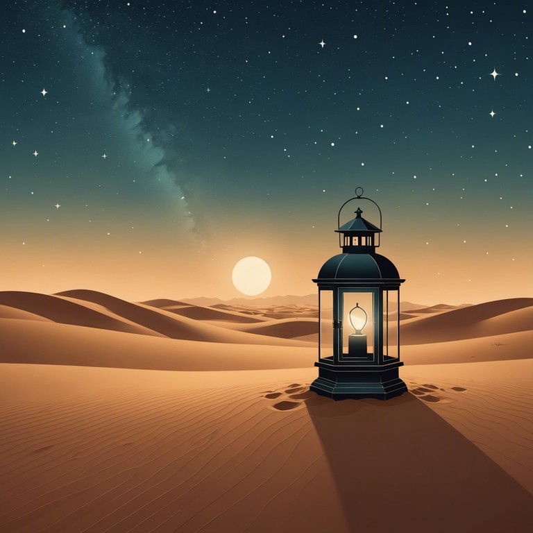 This track evokes the vastness and mystery of the desert at twilight, blending traditional middle eastern instruments with gritty, earthy rhythms to create a sense of ancient lands whispering their secrets. The music is both haunting and compelling, designed to transport listeners to a world of sand dunes and shadowy figures under a crescent moon.