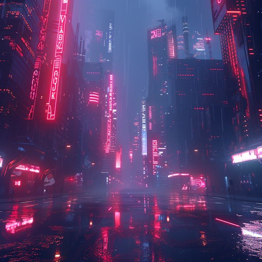 Immerse yourself in a shadowy, futuristic cityscape where danger lurks in the neon lit alleys. This track combines deep synths, brooding basslines, and unsettling ambient sounds to create a menacing atmosphere.