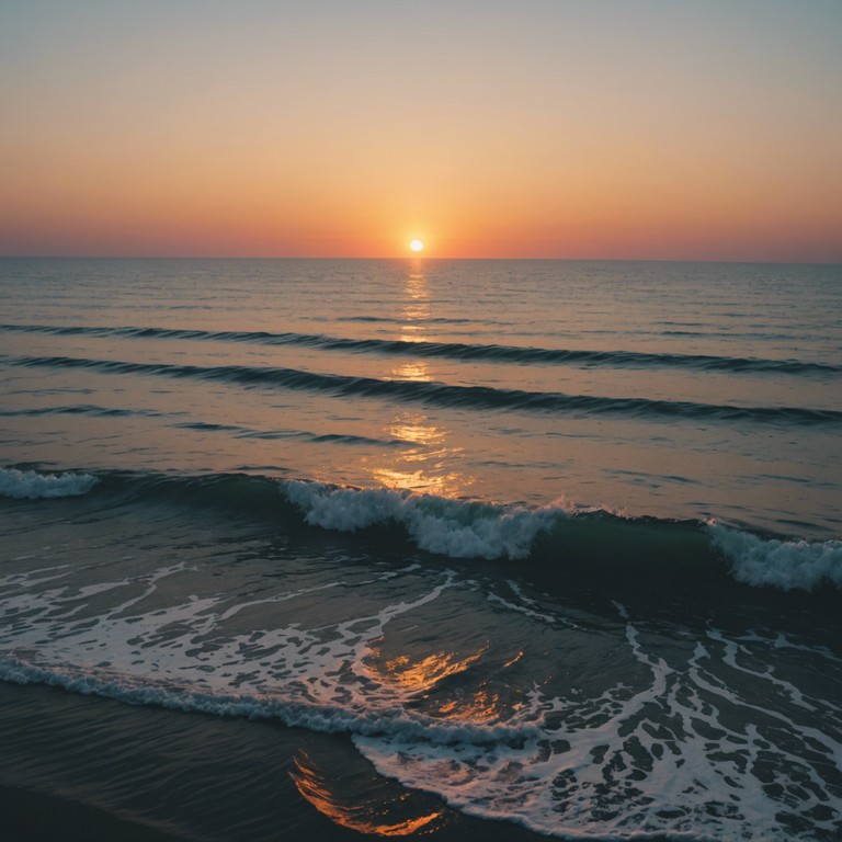 Imagine the soft thrum of a classical guitar accompanying the whispering waves on a quiet, sand swept beach as the sun dips below the horizon, painting the sky with shades of orange and purple.