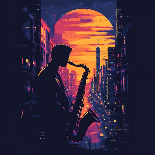 A spirited instrumental track combining heartfelt torch melodies with the relaxed atmosphere of lounge jazz, led by a soulful saxophone over an energetic rhythm. It paints a picture of an exciting night in a stylish urban setting.