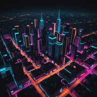 hard hitting synths race through dark cityscapes