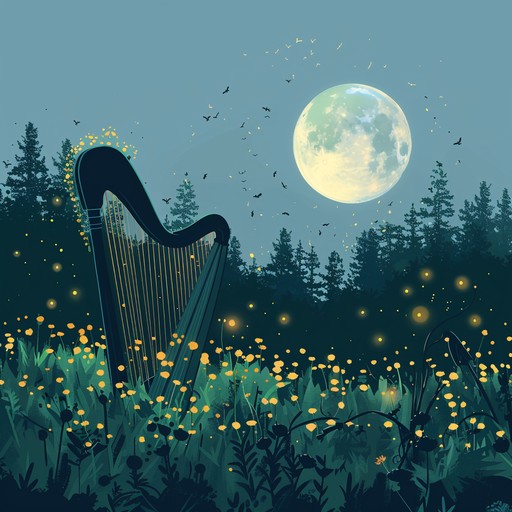 Imagine a starlit sky with whispering winds. The harp strings weave a tranquil melody, blending the softness of a lullaby with the gentle touch of sensual notes. Each note is like a delicate touch, soothing the soul and creating an atmosphere of serene intimacy.