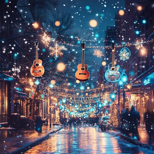 An uplifting instrumental track that combines festive melodies with vibrant pop rock energy. Catchy guitar riffs blend seamlessly with jingling bells and an energetic rhythm section, capturing the joy and excitement of holiday celebrations under starry winter skies.