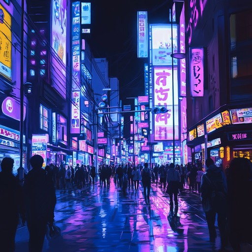 Immerse in an energetic, neon lit japanese metropolis with groovy synth hooks and dynamic basslines driving the upbeat tempo. A vibrant instrumental dance track full of rhythmic surprises and futuristic touches.