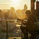 bright bossa nova vibes on a bustling city rooftop.