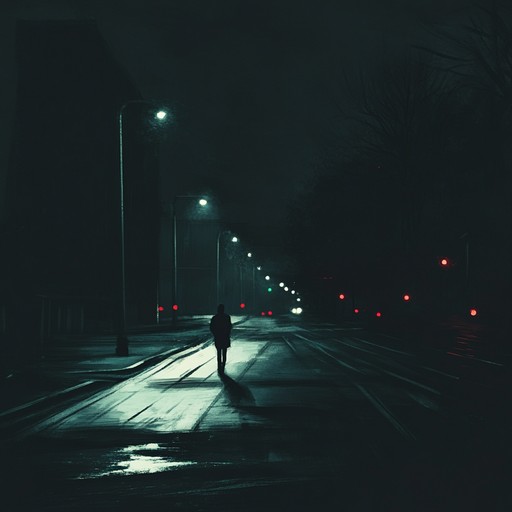 An instrumental piece that paints the solitude felt wandering through empty city streets at night, with somber melodies echoing off silent buildings, evoking feelings of isolation and introspection amidst urban surroundings