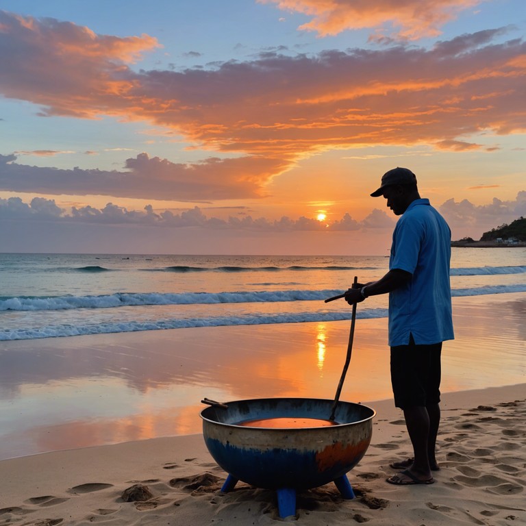 As dawn breaks over a picturesque caribbean island, the resonant sounds of a steelpan bring life to the new day, crafting a symphony that celebrates the vibrant culture and scenic beauty of the tropics.