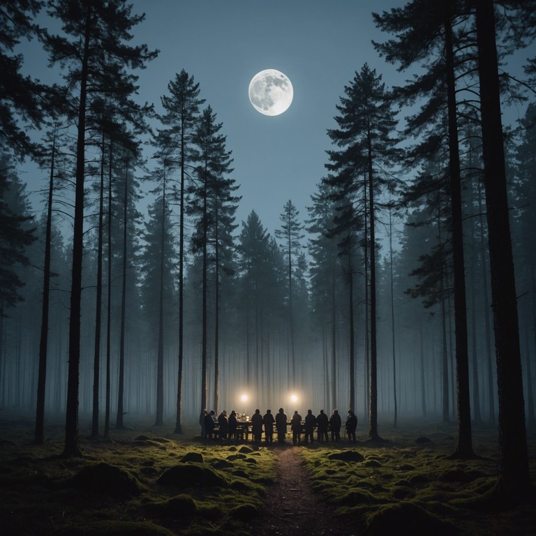 This track takes the listener on a nocturnal journey through finland's dense forests, where each note from the accordion amplifies the sense of solitude and mystery, backed by the soft patter of rain and the distant call of nocturnal animals.