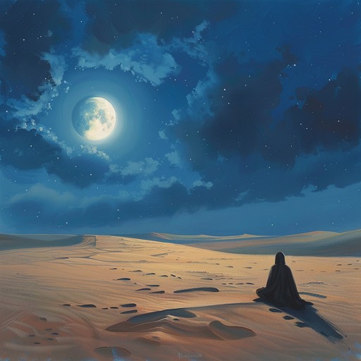 Experience the haunting melancholy of an exotic desert night, where sorrowful melodies blend with the vast emptiness.